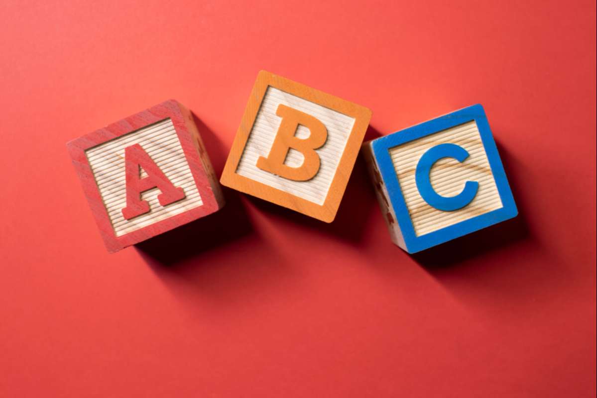 A, B and C wooden blocks, how to invest in real estate concept.