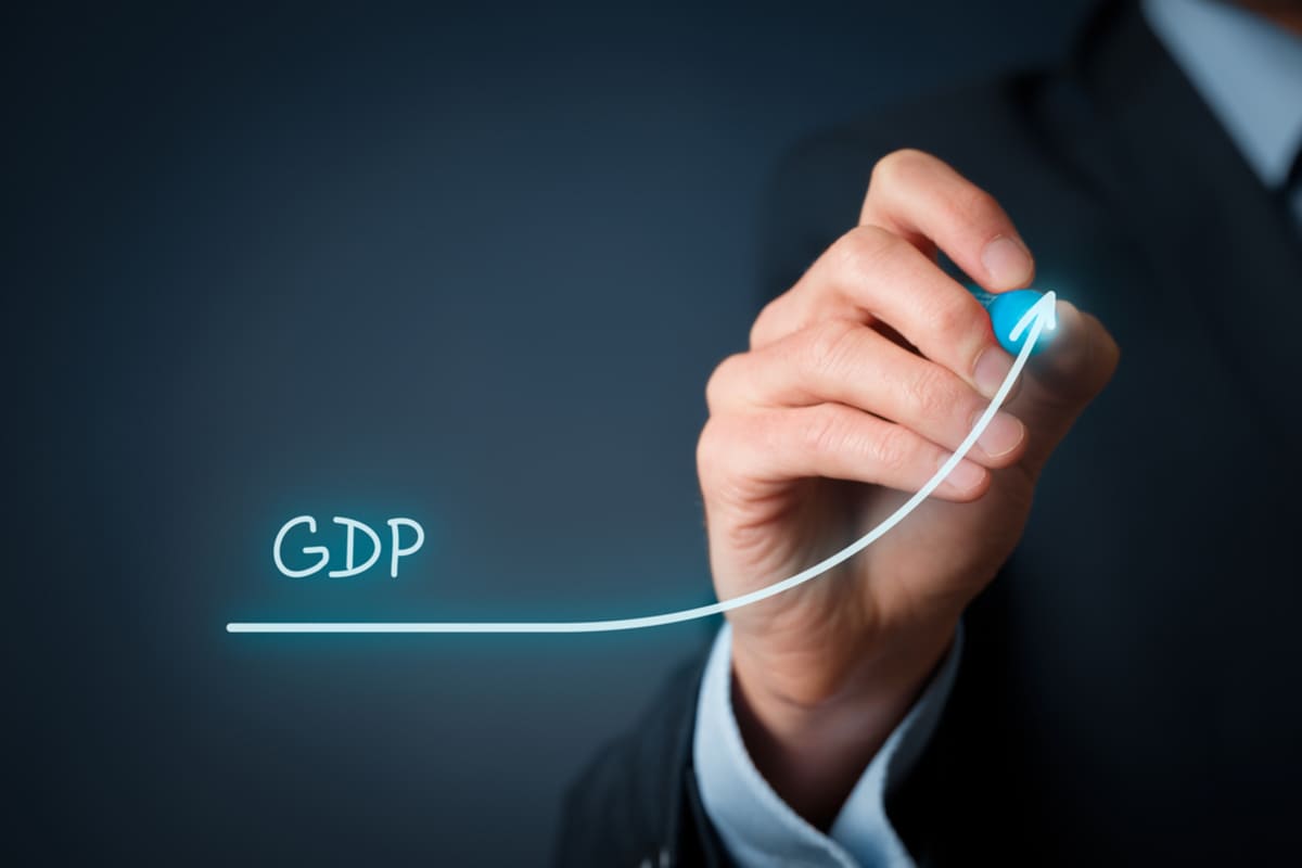 An arrow labeled GDP pointing up