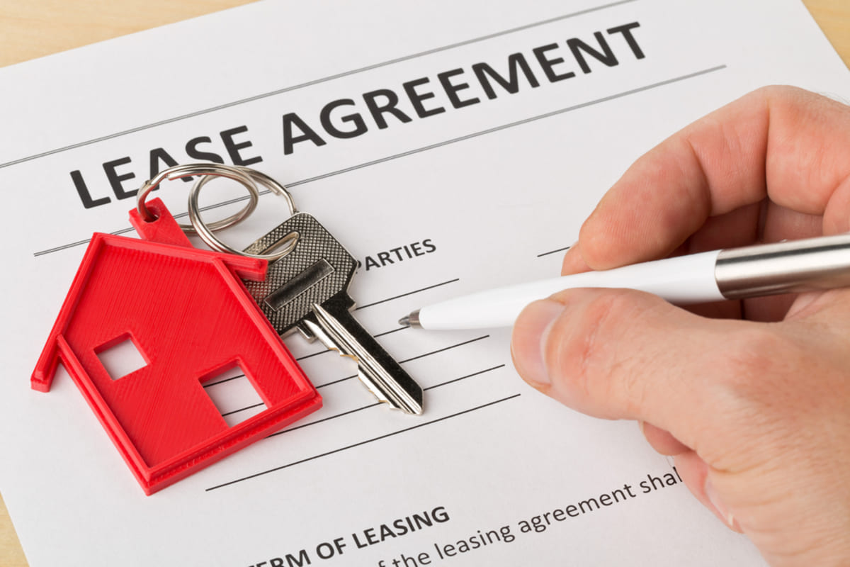 Signing a lease agreement, dont use a free lease agreement concept