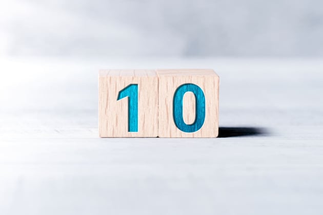 The number 10 formed by wooden blocks, ten things to consider before profit first for real estate investing concept