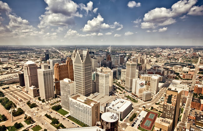 Aerial view of Detroit