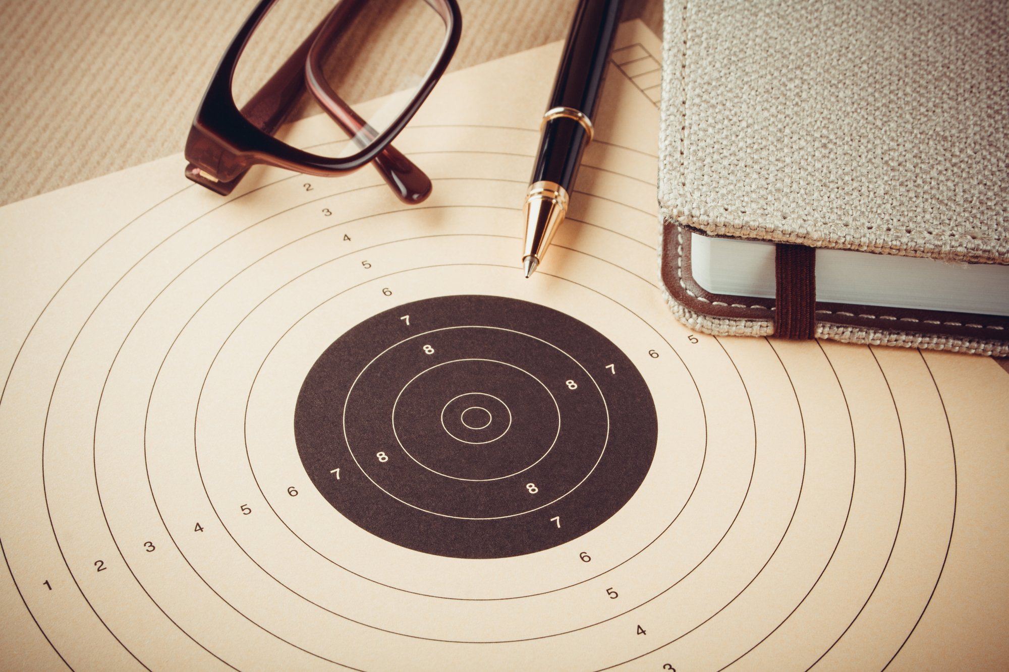 Goal setting with target, objectives and planning concept