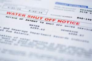 Close up shot of a shut off notice