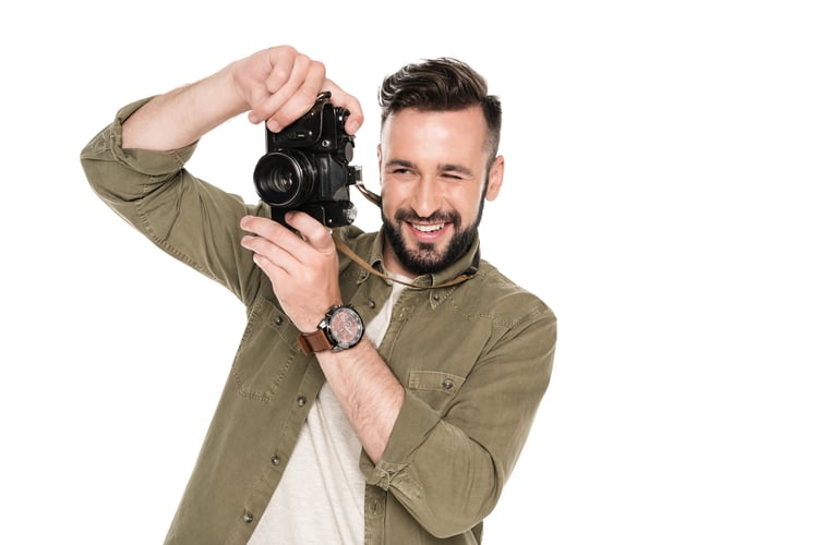 Professional photographer taking photos