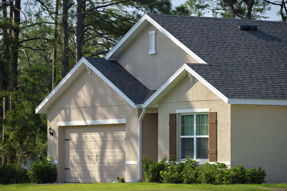 The exterior of a single family home