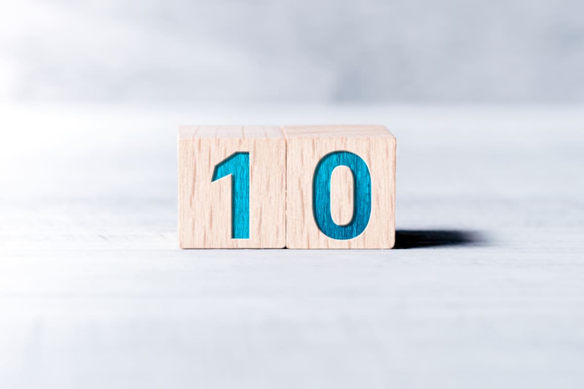 The number 10 formed by wooden blocks, ten things to consider before profit first for real estate investing concept