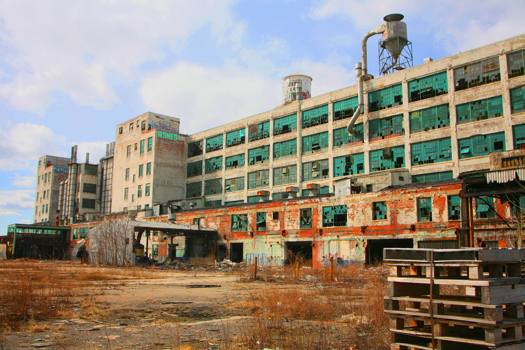 Façade of an old abandoned building