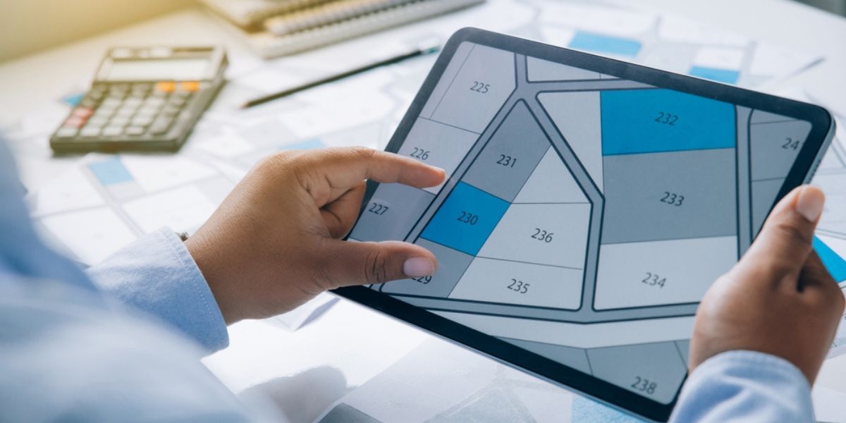 Land plot management - real estate concept with vacant land for building construction and housing subdivision